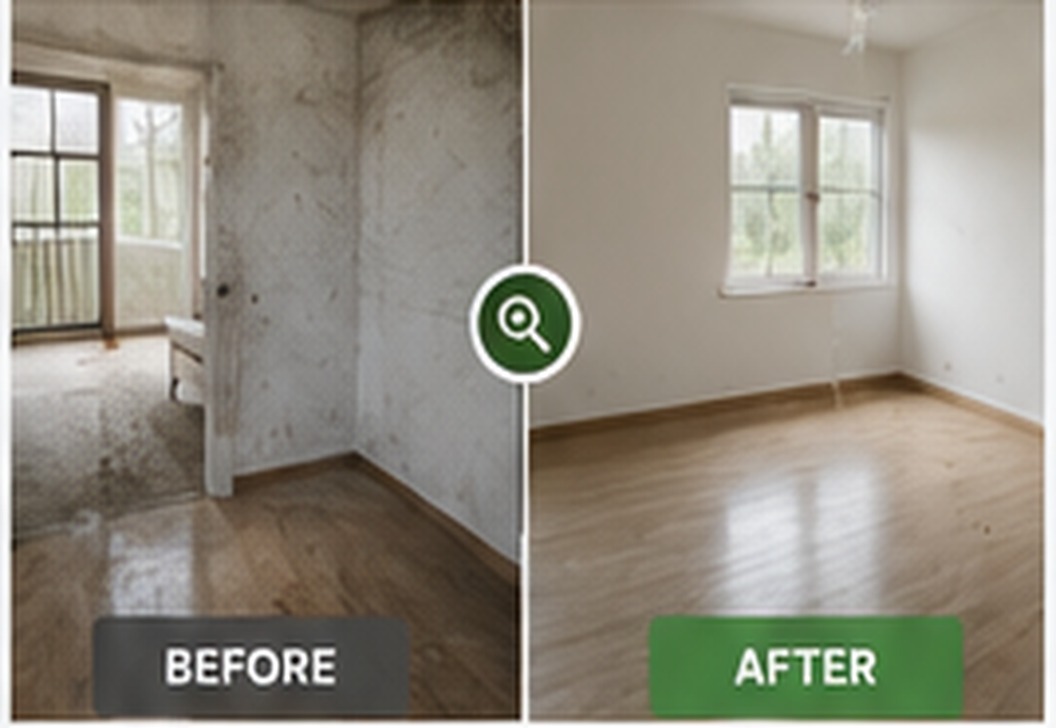 Realistic end of tenancy before and after cleaning example